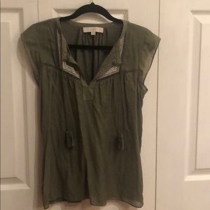 Green casual blouse